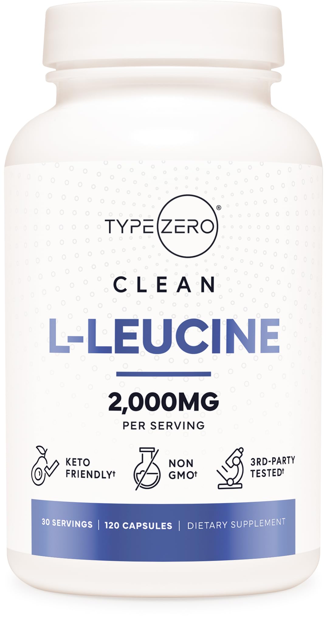 Type Zero L-Leucine Capsules (2000mg per Serving) 120 Capsules - 30 Servings Type ZeroUS supplements