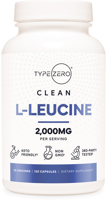 Type Zero L-Leucine Capsules (2000mg per Serving) 120 Capsules - 30 Servings Type ZeroUS supplements