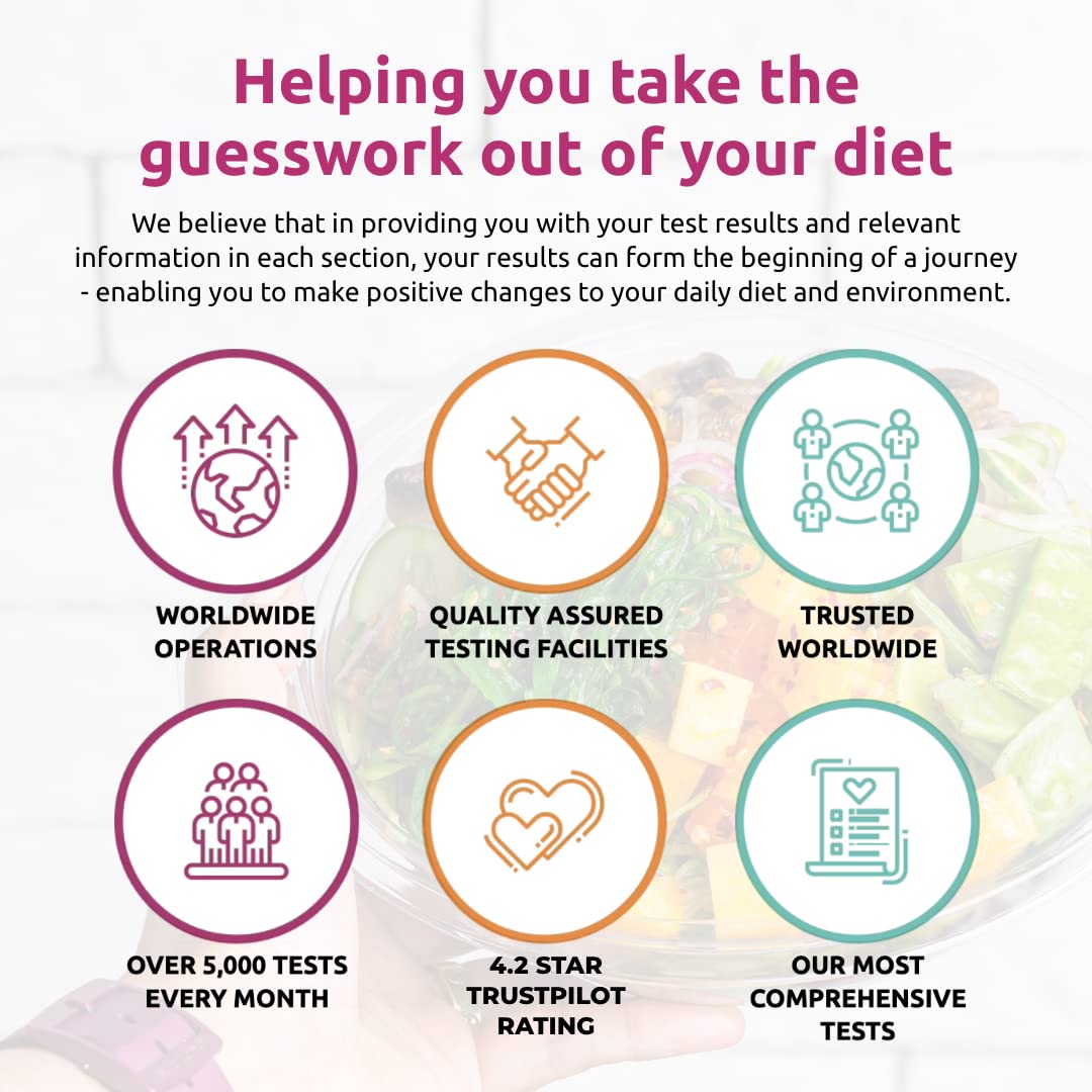 Simply Sensitivity Checks 1350+ Items Food Sensitivity Test Kit for Adults – Foods & Non-Foods, Including Lactose, Gluten, Vitamins, Minerals, Gut Health & More – at-Home Food Intolerance Test Kit Simply Sensitivity ChecksAu supplements