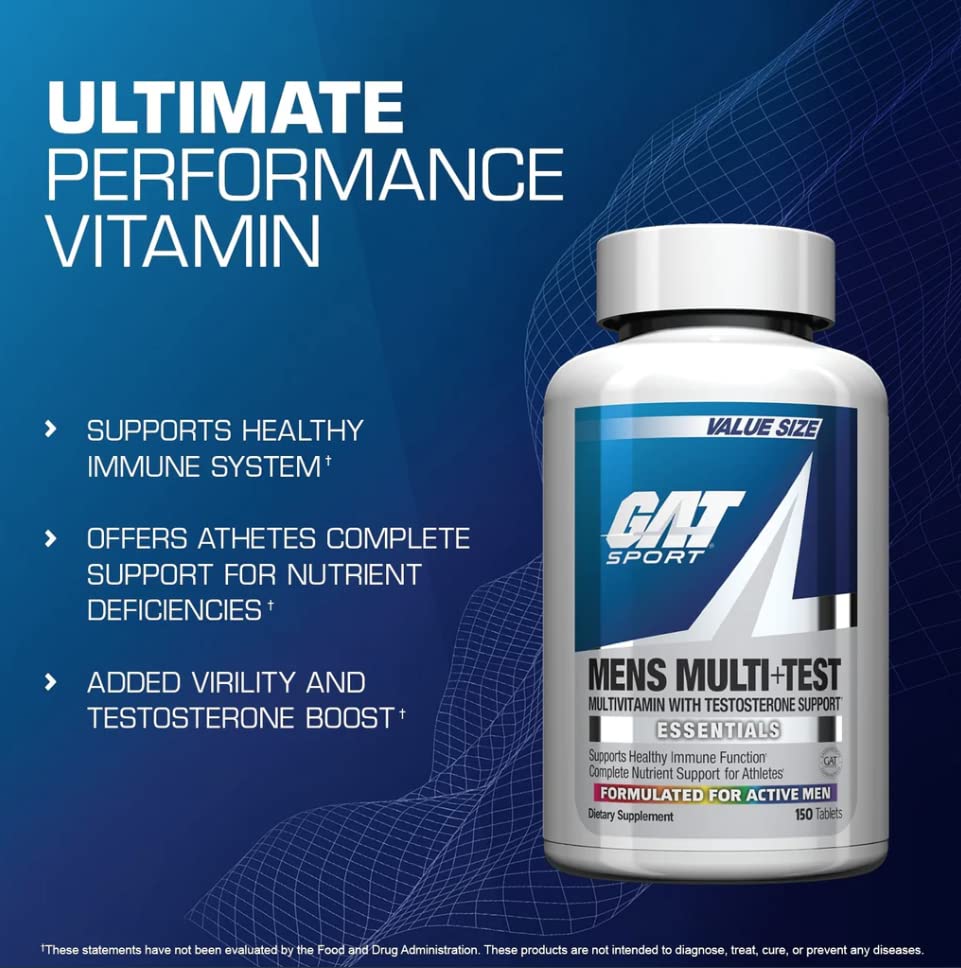 GAT SPORT Men's Multi + Test, Premium Multivitamin Tablets (60 Count) GAT SPORTAu supplements