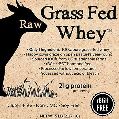 100% Raw Grass Fed Whey - Happy Healthy Cows, COLD PROCESSED Undenatured Raw Organic WheyUS supplements