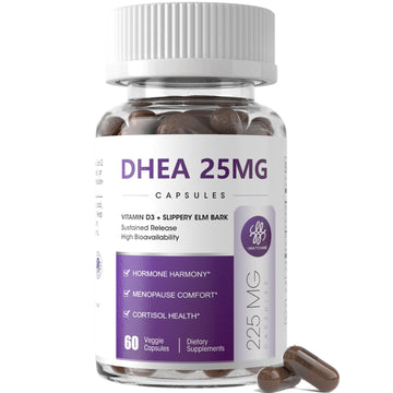 Women's DHEA 25mg Supplement with Vitamin D3 & Slippery Elm – Daily Hormone Support for Energy, Mood, Immune & Healthy Aging – Gentle Balance Formula, Vegan Capsules, 60 Count iMATCHMEAu supplements