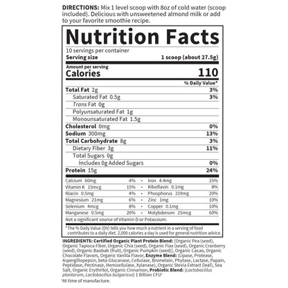 Garden of Life Organic Plant Protein Smooth Chocolate Powder, 10 Servings - Vegan, Grain Garden of LifeUS supplements