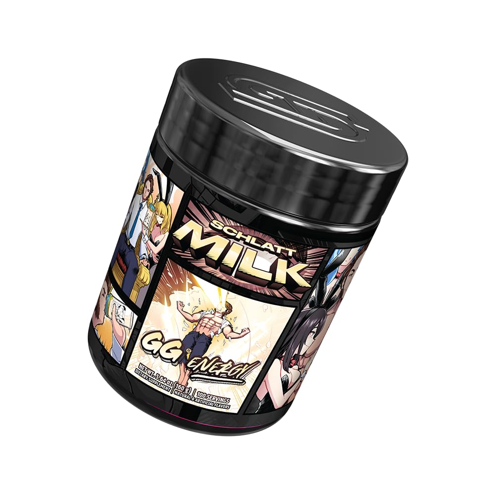 Gamer Supps GG Energy - Schlatt Milk by jschlatt (100 Servings) - Keto Friendly Gaming Energy and Nootropic Blend, Sugar Free + Organic Caffeine + Vitamins + Immune Support, Powder Drink Gamer SuppsAu supplements