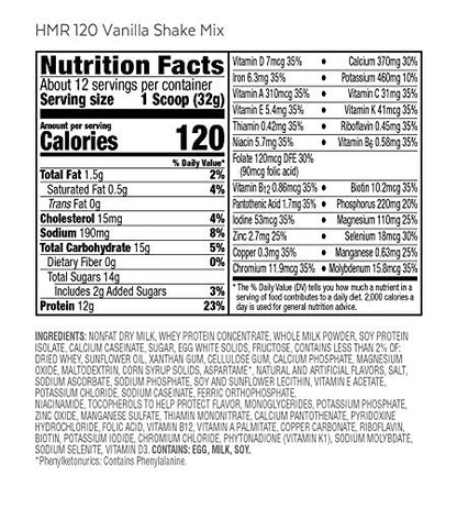 HMR 120 "Classic" Shake Meal Replacement Powder | Vanilla Shake Mix to Support Healthy HMRUS supplements