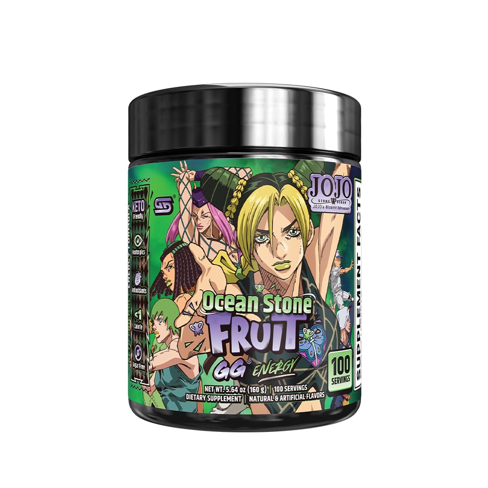 Gamer Supps GG Energy - JoJo's Ocean Stone Fruit (100 Servings) - Keto Friendly Gaming Energy and Nootropic Blend, Sugar Free + Organic Caffeine + Vitamins, Powder Drink Gamer SuppsAu supplements