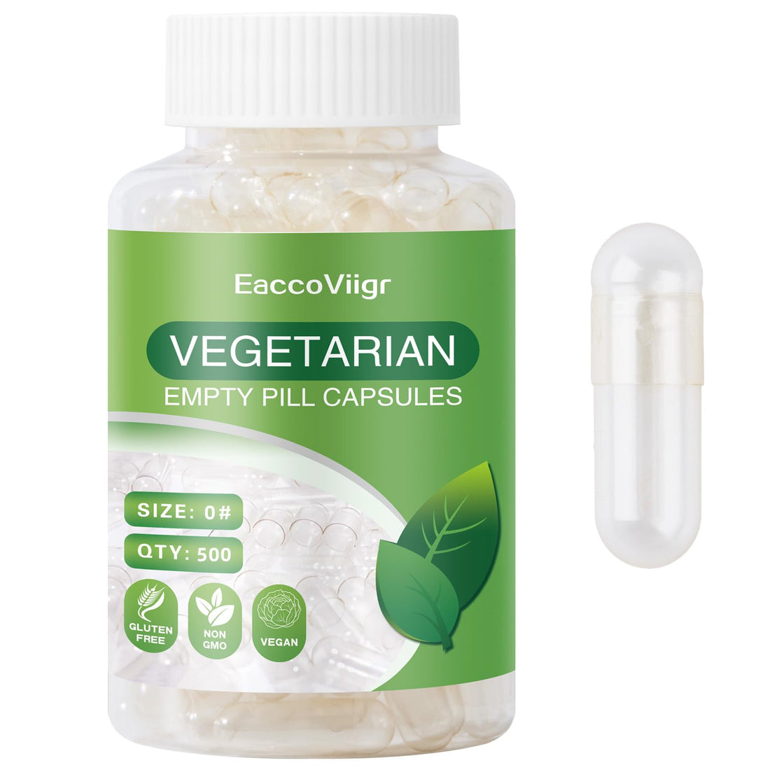 EaccoViigr Size 0 Empty Capsules - 500 Count Clear Empty Pill Capsules with Capsule Filling Kit, Fillable Vegan Vegetarian Capsule Empty for Vitamins, Easy for DIY Supplements EaccoViigrAu supplements