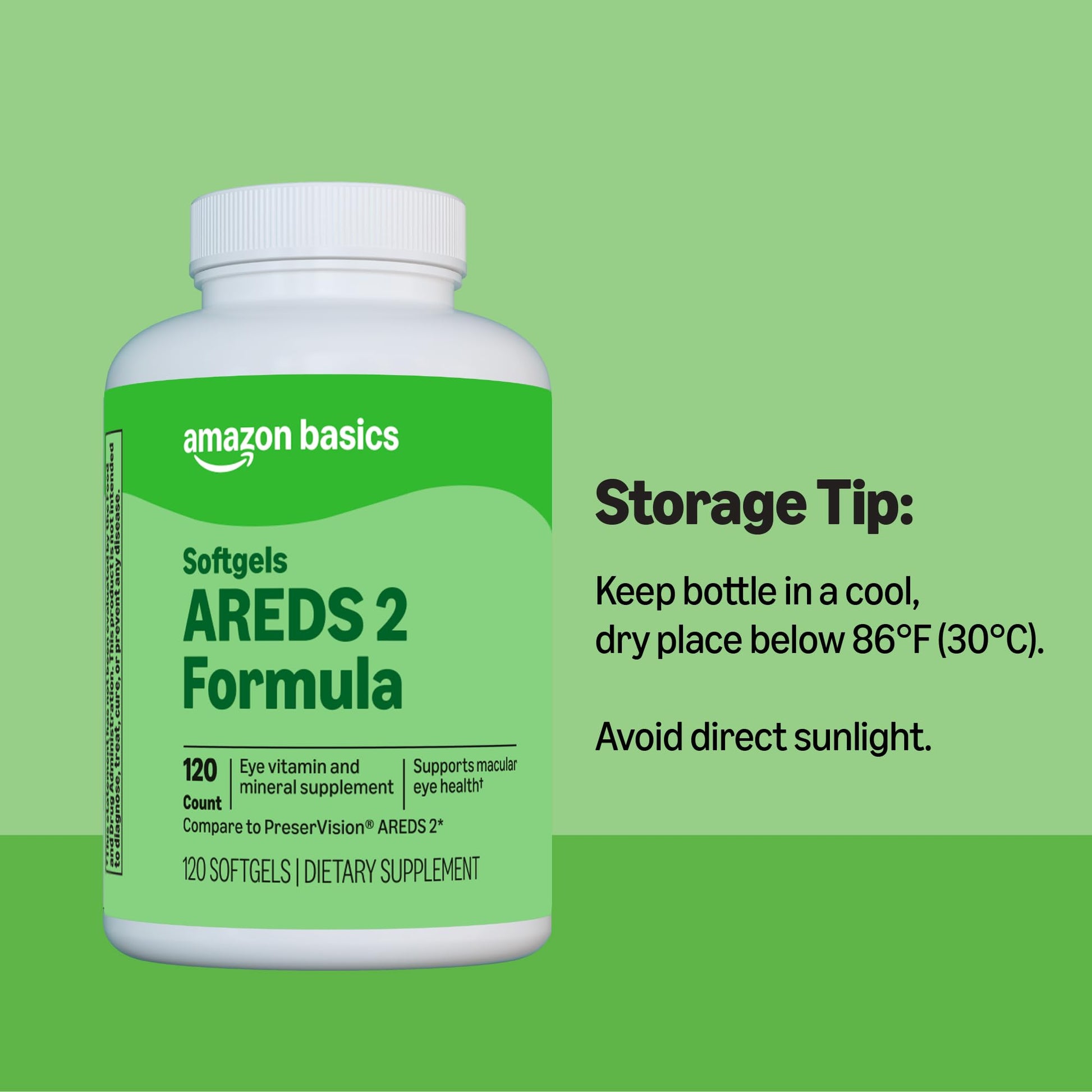 Amazon Basics Eye Vitamin and Mineral Supplement, AREDS 2 Formula with Lutein & Zeaxanthin, 120 Softgels Amazon BasicsAu supplements