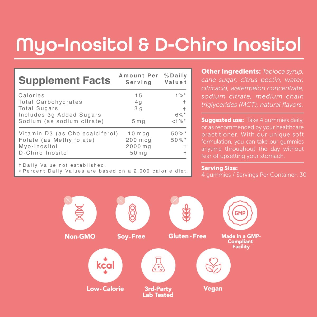 kindnature Myo-Inositol & D-Chiro Inositol Gummies for Women – 2000mg + 50mg, Ideal 40:1 Ratio – with Vitamin D & Folate – Hormone Balance Support – Vegan, Watermelon Flavor (120 Gummies) kindnatureAu supplements
