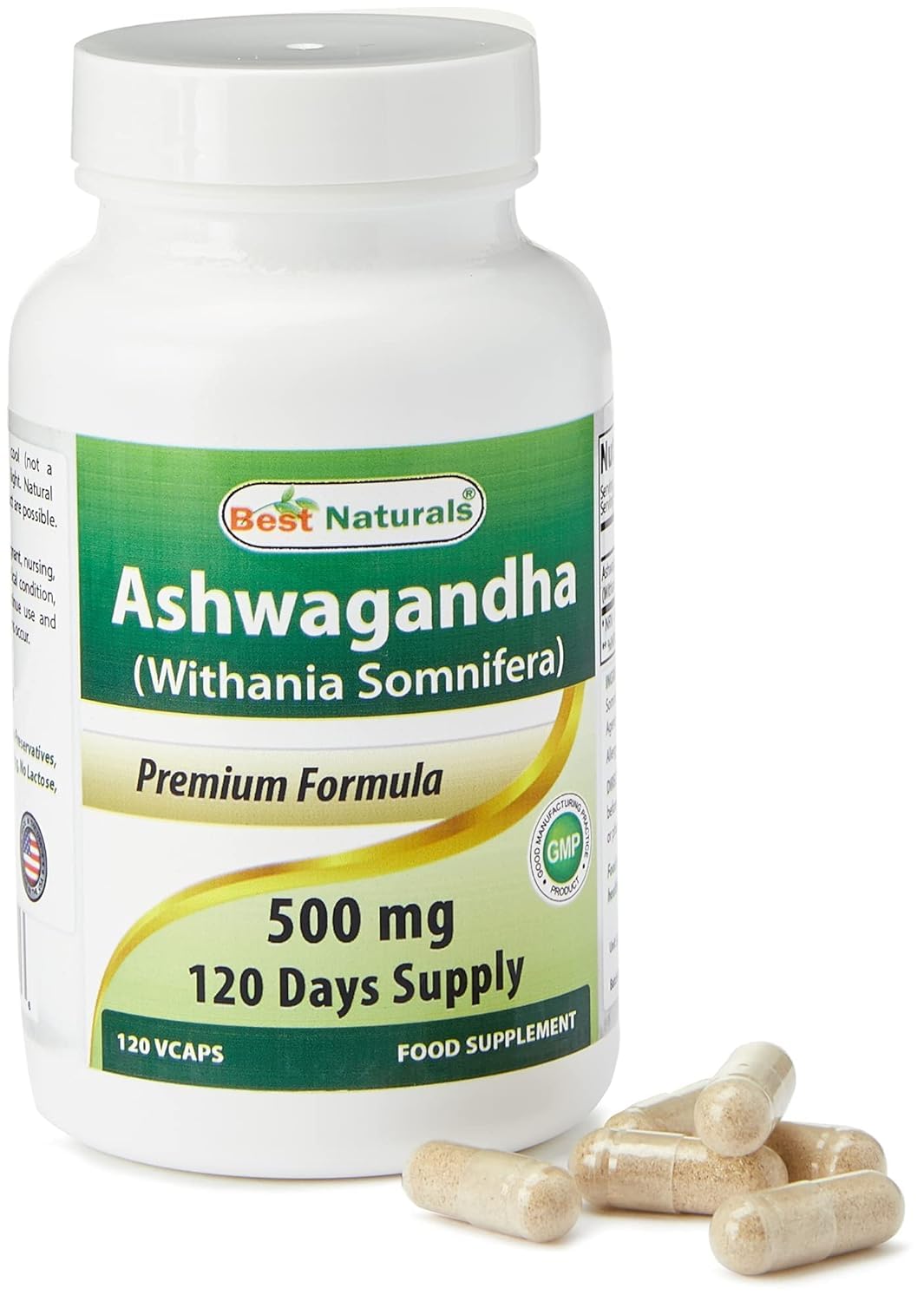 Best Naturals Ashwagandha Capsules for Relaxing Stress and Mood, 500 mg, 120 Count (Packaging may vary) Best NaturalsAu supplements