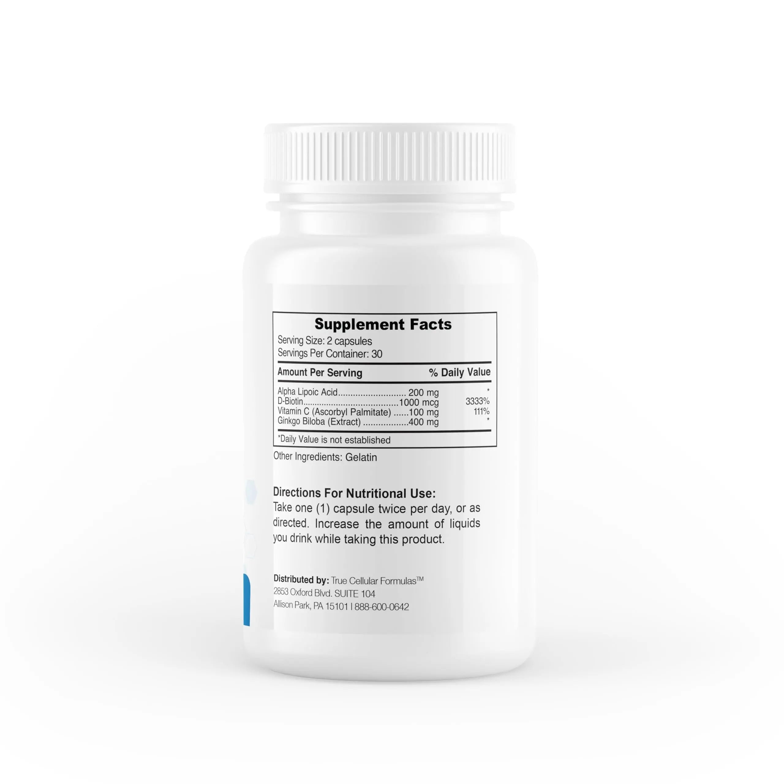 True Cellular Formulas BrainDTX - Supports Cognitive Function, Focus & Mental Clarity - Promotes Clear Thinking & Memory - with Alpha Lipoic Acid & Biotin - Antioxidant Support - 60 Capsules True Cellular Formulasnz supplements