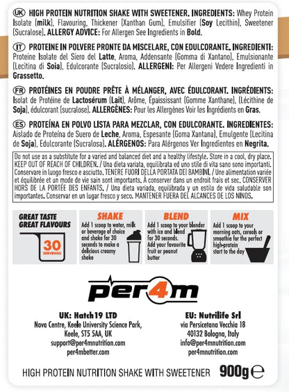 Per4m ISOLATE Zero | 30 Servings of High Protein Isolate Shake with Amino Acids per4mUS supplements