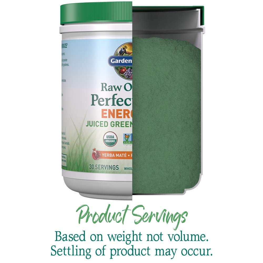 Garden of Life Raw Organic Perfect Food Energizer Juiced Green Superfood Powder - Yerba Mate Pomegranate, 30 Servings, Green Superfood Powder & Probiotics, Gluten Free Whole Food Greens Supplements Garden of LifeAu supplements