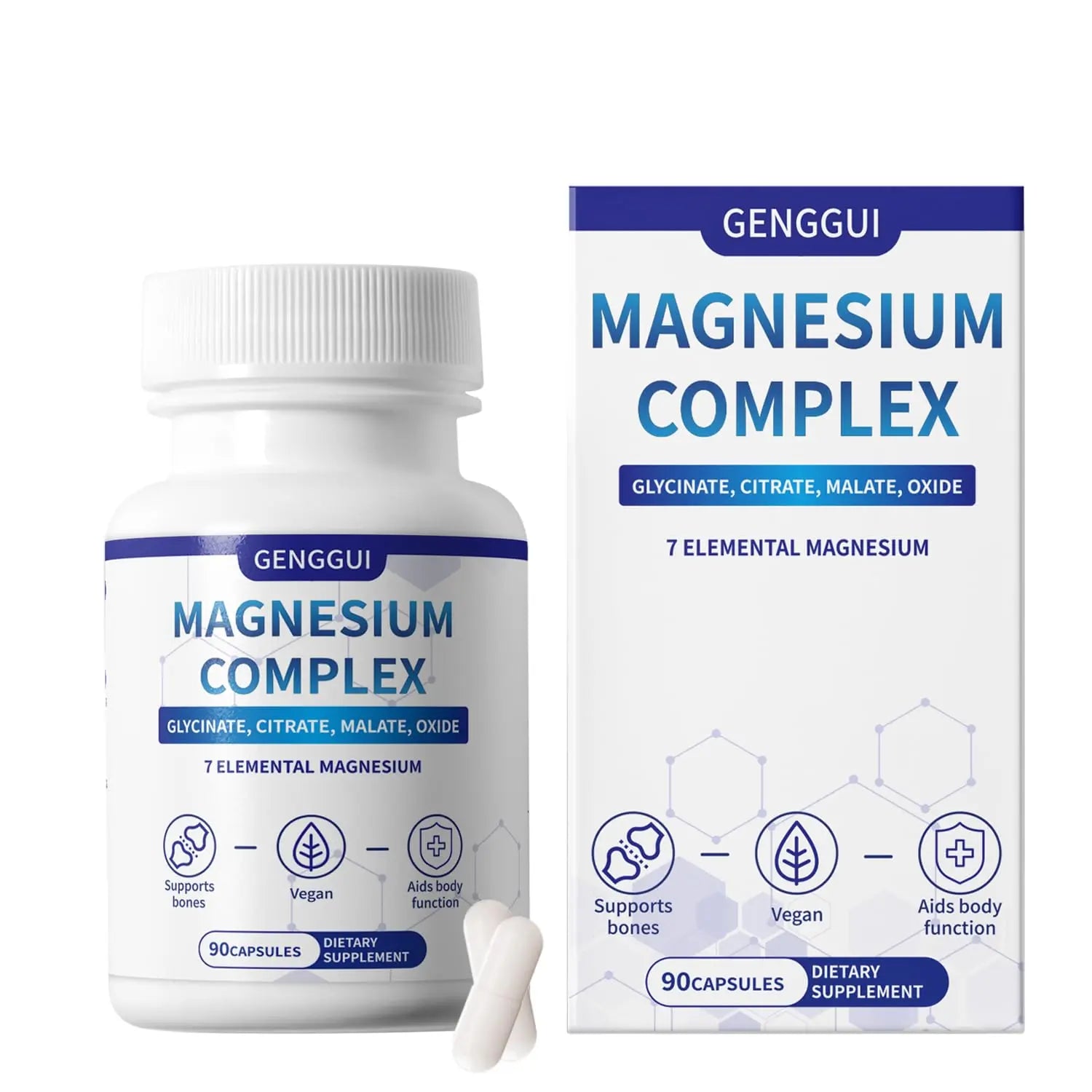 Magnesium Complex 1000mg with 8 Types - Glycinate, Citrate, Malate - Supports Muscle Relaxation, Bone Health, Energy Production & Sleep - High Absorption, Non-GMO, Vegan Capsules, 90 Count (001) ZYGCDZnz supplements