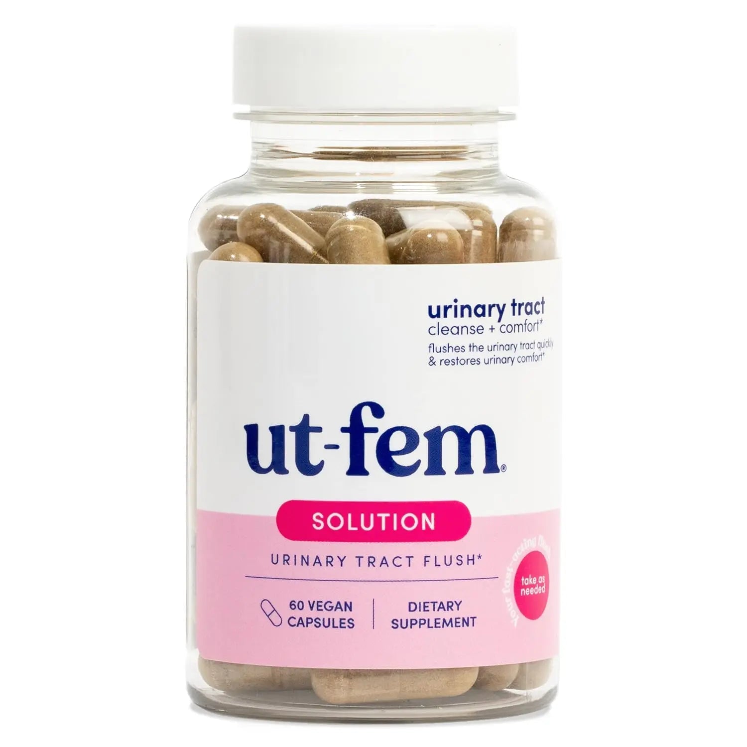 UT-Fem Solution - Fast-Acting Urinary Tract Flush for Women, Proactive UTI Support, Promotes Cleansing & Comfort, Clinical-Strength D-Mannose, Cranberry, and Natural Ingredients - 60 Vegan Capsules UT-FemAu supplements