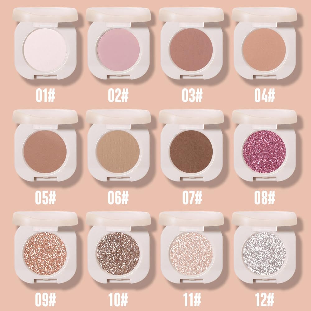 FeiCuiYun Glitter Shimmer Sparkle Eye Shadow Palette Makeup for Older Women, Pearl White Silver Glitter Shimmer Metallic Holographic Iridescent Cream Iridescent Single Monochrome Eyeshadow Makeup, 11 FeiCuiYunAu supplements