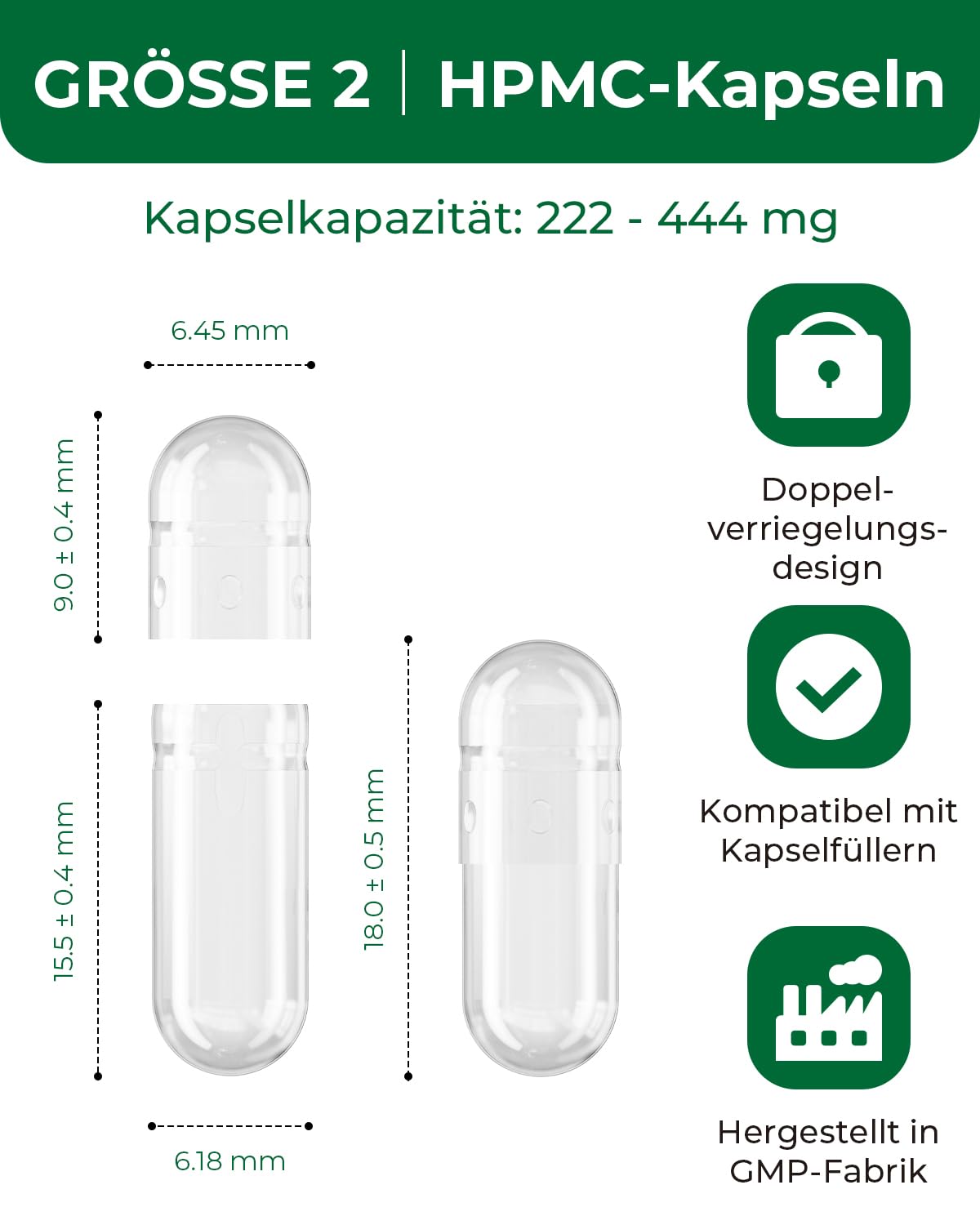 HPMC Empty Capsules Size 2-200 Clear Count Pill Capsules Empty - Plant-Based Cellulose | Vegetarian, Halal, Non-GMO | for DIY Supplement & Herbal Filling MéipaLienAu supplements