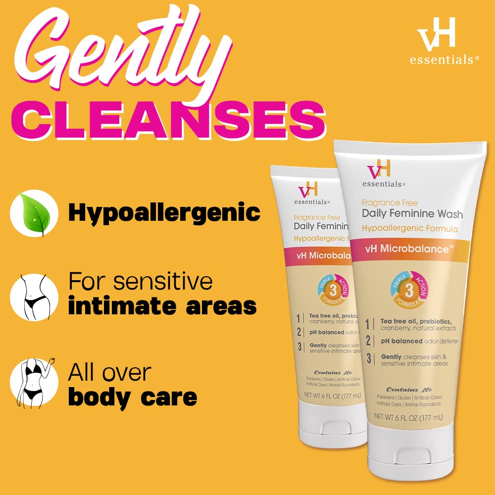 vH essentials Daily Feminine Wash - Fragrance Free, Hypoallergenic with Tea Tree Oil vH essentialsAu supplements