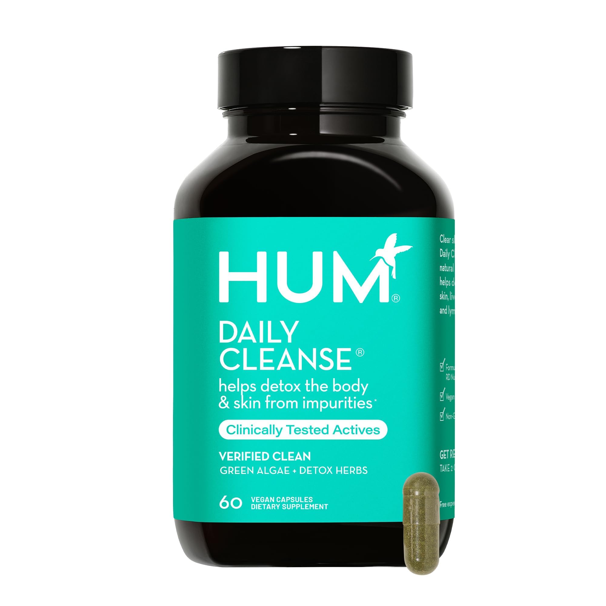 HUM Daily Cleanse Acne Supplements - Support for Clear Skin & Improved Digestion HUMUS supplements