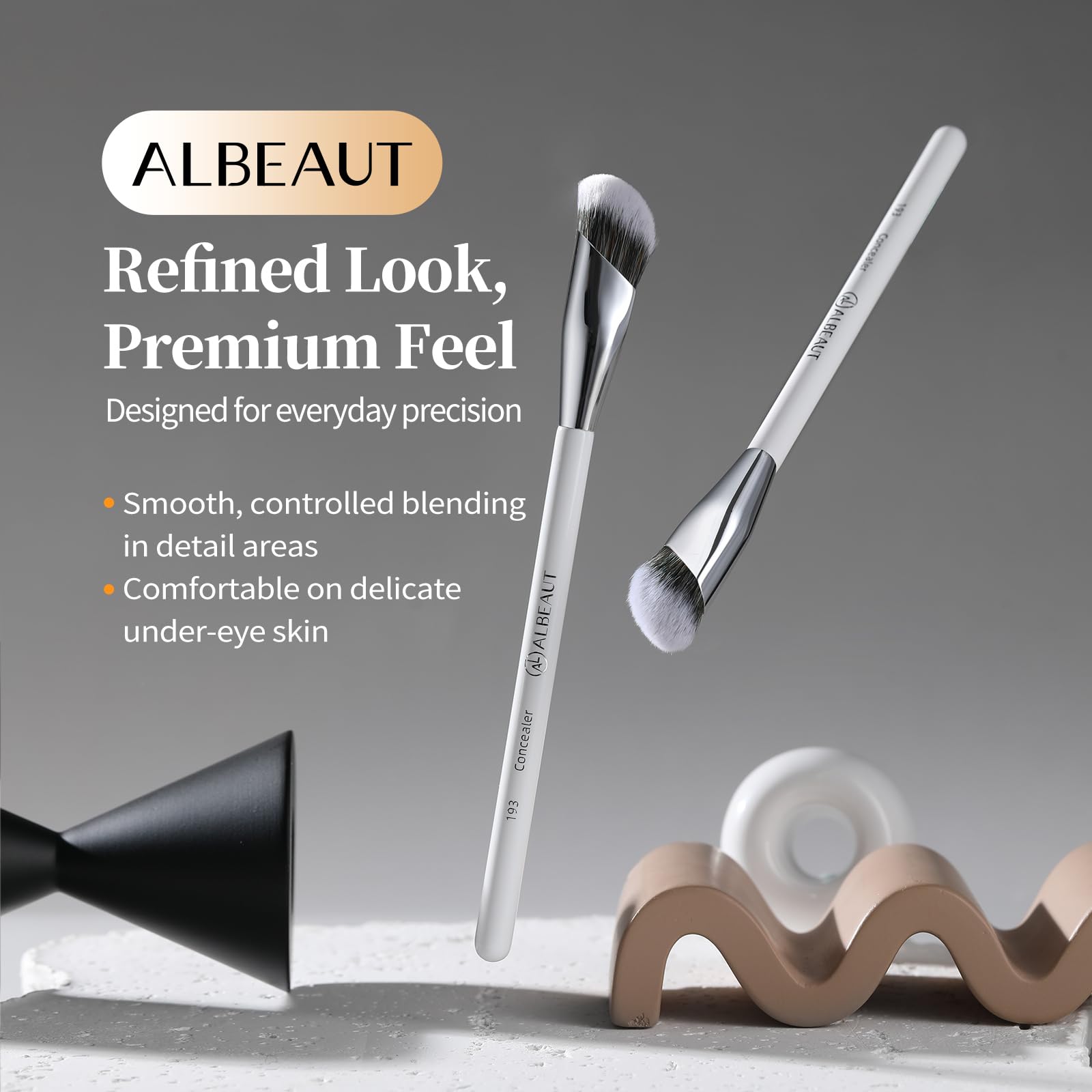 Albeaut Concealer Brush, Angled Under Eye Makeup Small Foundation Precision Face Blending Brush (193 concealer brush) ALBEAUTAu supplements