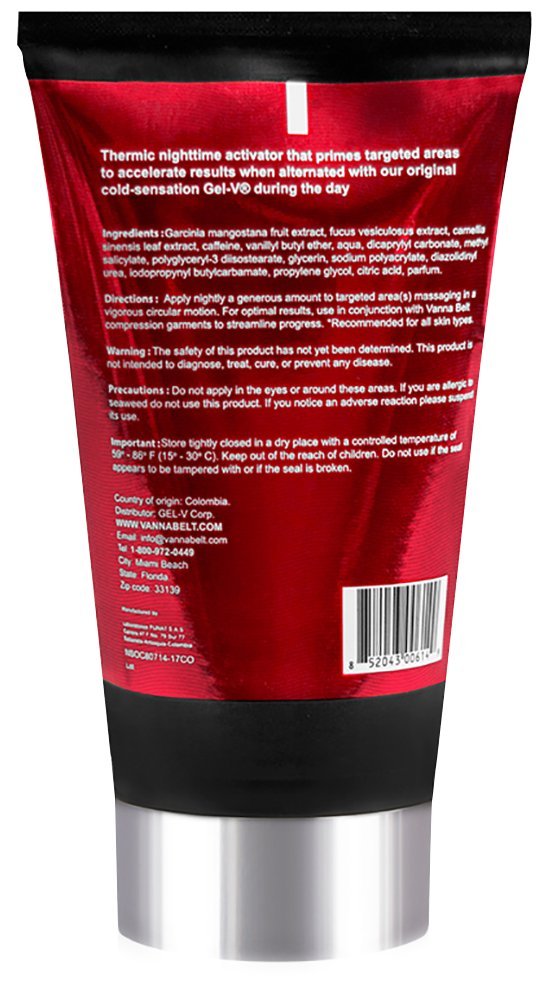 Vanna Belt Gel-V Hot Cream for Cellulite, 6.3 oz - Effective Nighttime Belly Fat Burning V VANNA BELTUS supplements