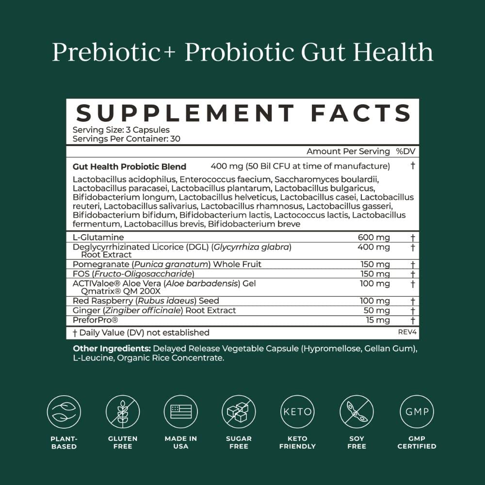 CYMBIOTIKA Probiotic + Prebiotic, 60 Billion CFU - 19 Strains, Gut Health Supplement for Women & Men, Immune Support, Digestive Health, & Gut Balance, 90 Capsules, 1 Month Supply, Made in USA CYMBIOTIKAUS supplements