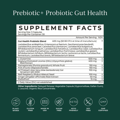 CYMBIOTIKA Probiotic + Prebiotic, 60 Billion CFU - 19 Strains, Gut Health Supplement for Women & Men, Immune Support, Digestive Health, & Gut Balance, 90 Capsules, 1 Month Supply, Made in USA CYMBIOTIKAUS supplements
