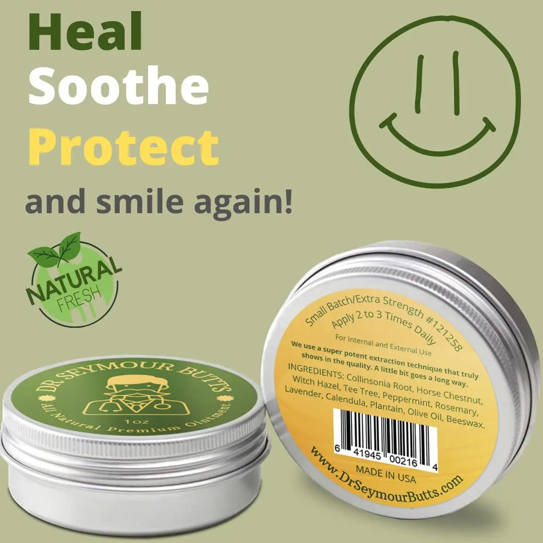 Dr. Seymour Butts All-Natural Hemorrhoid Care Cream – with 10 Botanicals Including Witch Hazel, Calendula & Horse Chestnut – Soothing Relief for Burning, Itching & Irritation. Dr. Seymour ButtsAu supplements