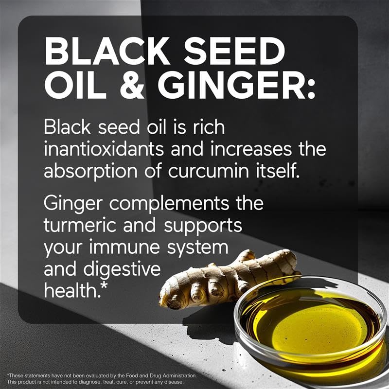 SMARTERNUTRITION Curcumin Softgels - Vegan High Absorption 400 mg Turmeric Supplement + Black Seed Oil & Ginger - 95% Tetrahydrocurcuminoids Non-GMO, USA Manufactured - 60 Ct[30 Servings] SMARTERNUTRITIONAu supplements