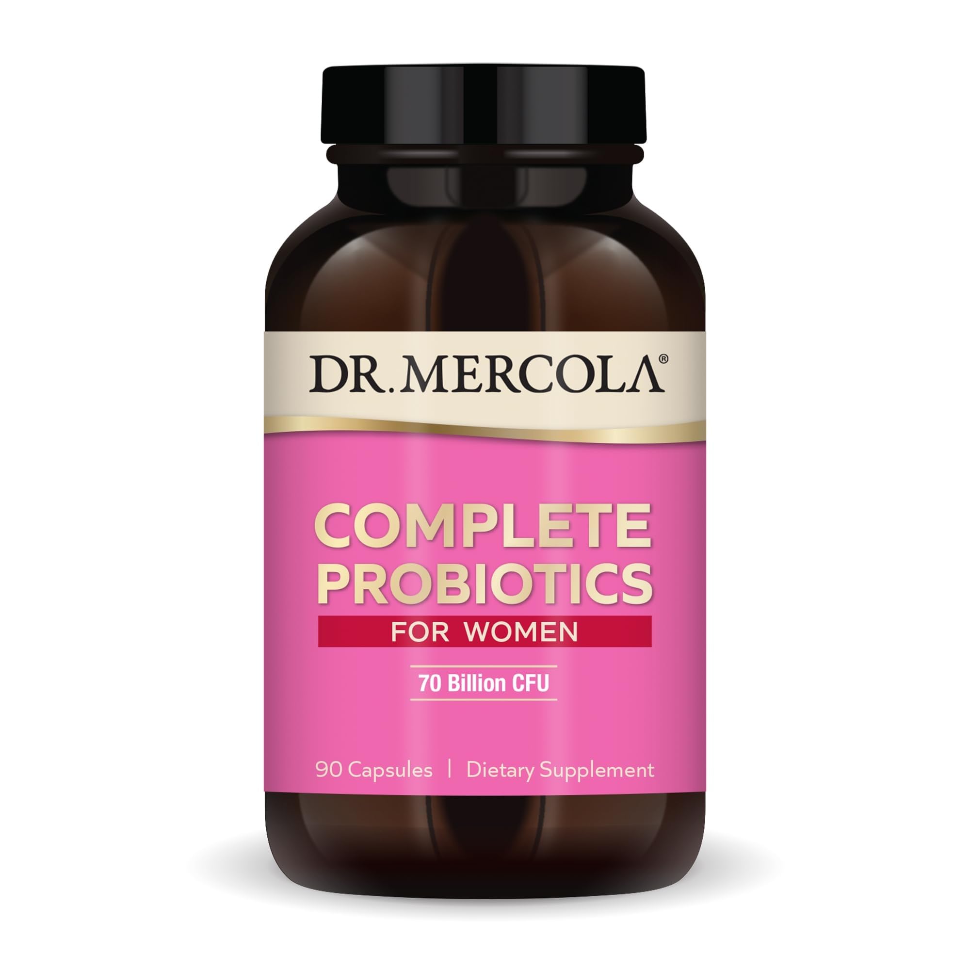 Dr. Mercola Complete Probiotics for Women - Supports Gut, Vaginal & Immune Health - Contains Lactobacillus Strains - Non-GMO, Gluten-Free & Soy-Free - 90 Capsules (90 Servings) Dr. MercolaAu supplements