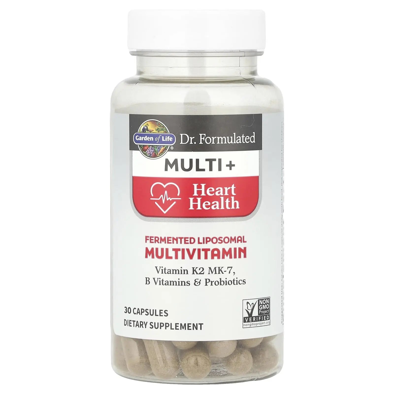 Garden of Life Dr. Formulated Multi+ Heart Health - Fermented Liposomal Multivitamin + Vitamin K2 MK-7, B Vitamins & Probiotics Garden of LifeAu supplements