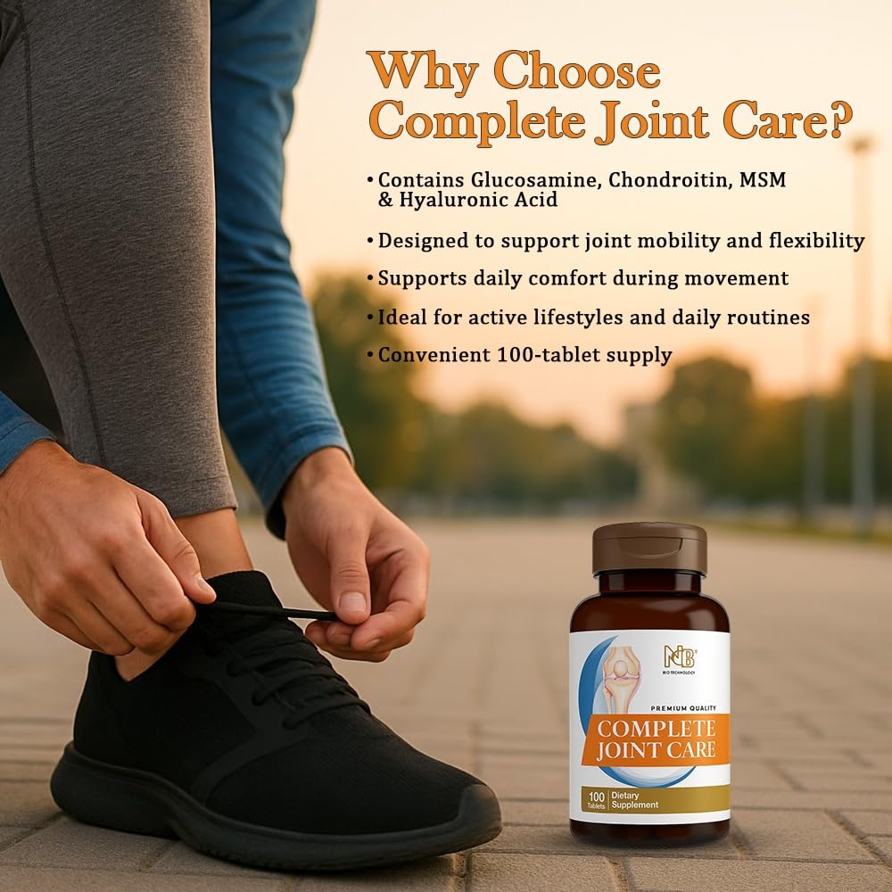 Glucosamine Chondroitin MSM Complete Joint Care Supplement | Glucosamine HCl, Chondroitin, MSM, Boswellia & Ginger | Supports Joint Mobility & Flexibility | 100 Tablets NCB NCB TECHNOLOGYAu supplements