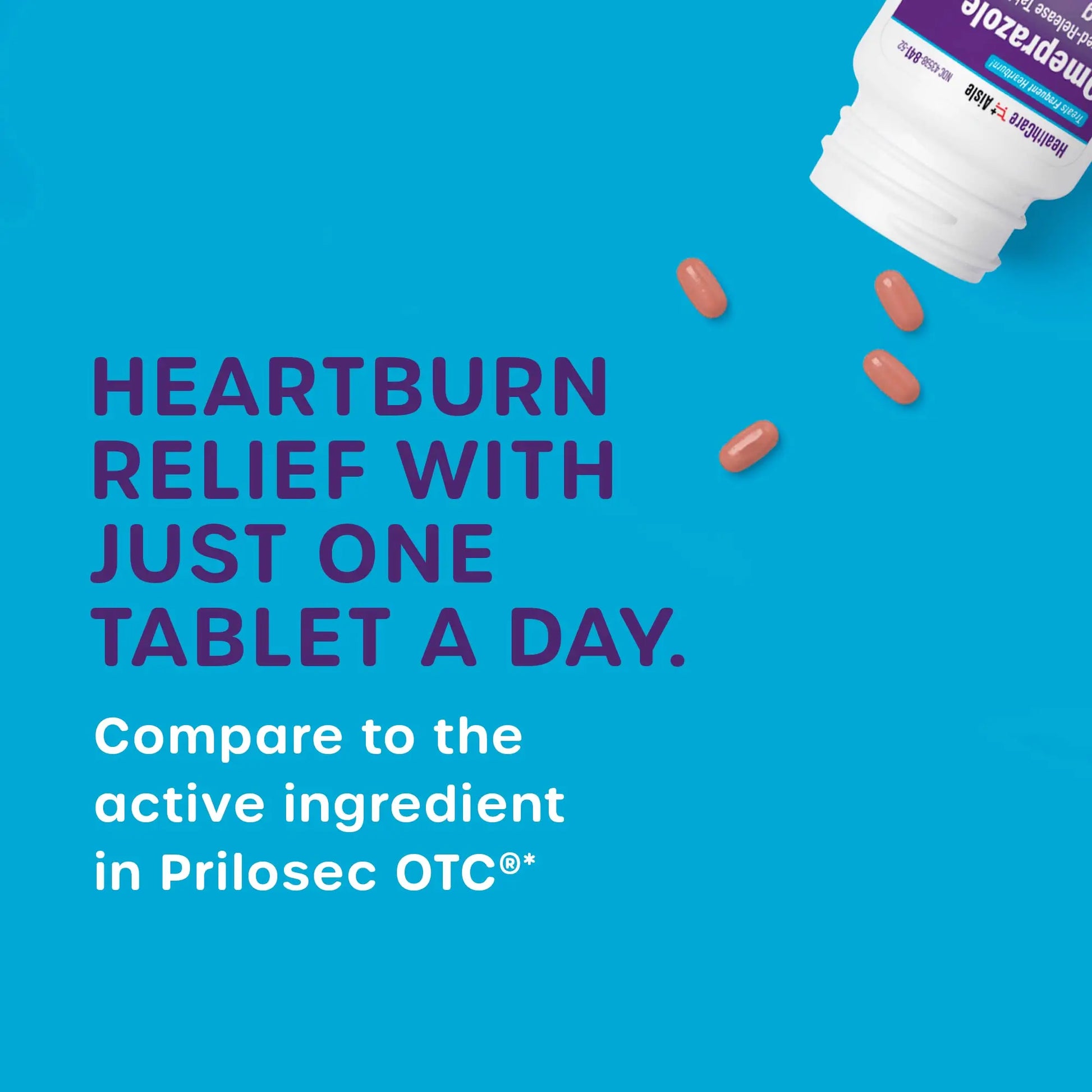 HealthCareAisle Omeprazole 20 mg - 42 Delayed-Release Tablets - Acid Reducer, Treats Frequent Heartburn HealthCareAislenz supplements