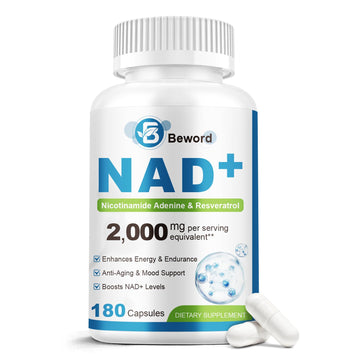 BEWORD Liposomal NAD 2000 Mg, 180 Capsules, 4-in-1 Formula with Liposomal NAD, Trans-Resveratrol, Non-GMO | Energy Support BEWORDAu supplements