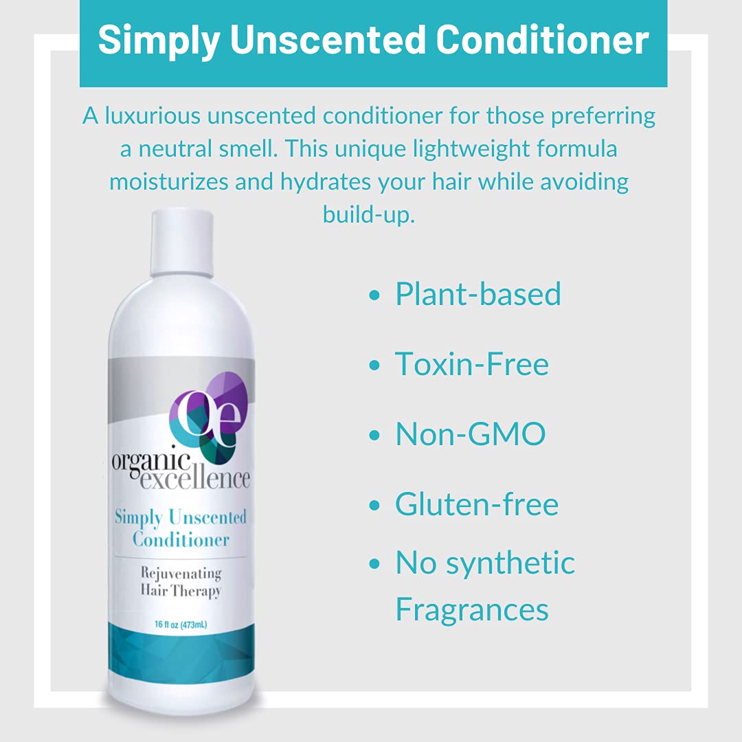 Organic Excellence Sulfate Free Conditioner - Fragrance, Gluten, Paraben Free, Color Safe. Organic Herb Extracts and Oils, Natural Hair Care for the Whole Family, 16 fl ounces (473 ml) Organic ExcellenceAu supplements