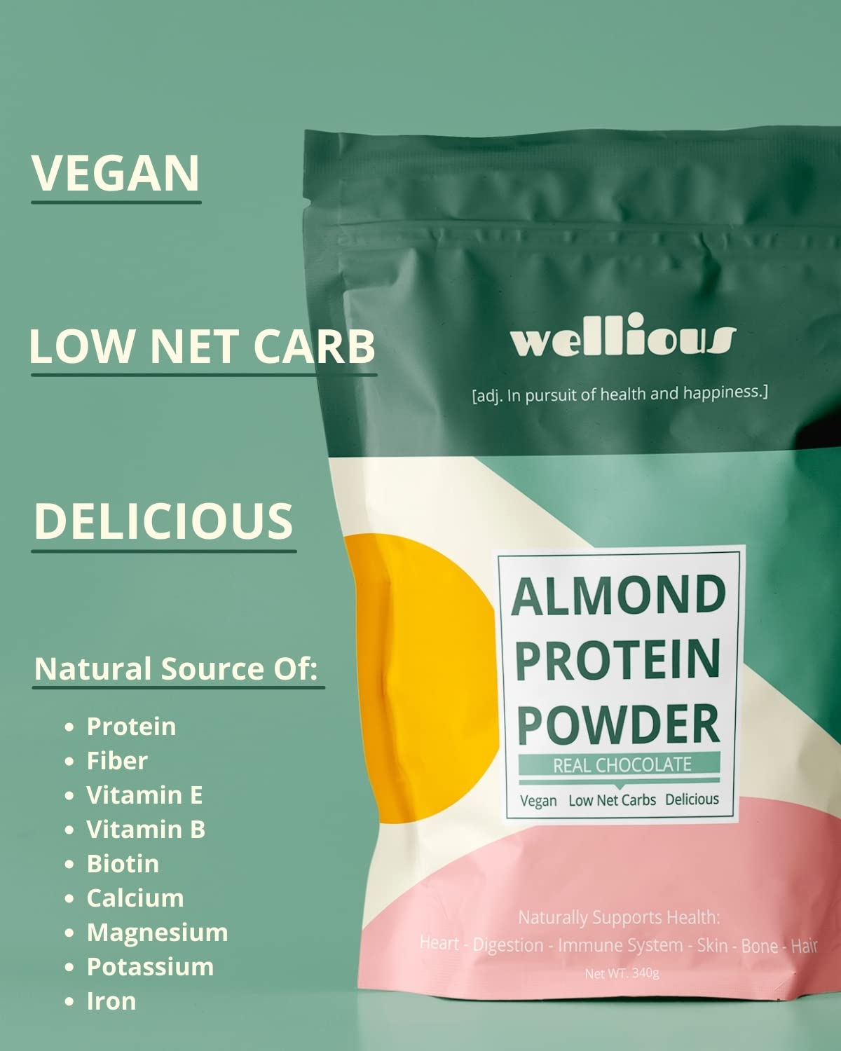 wellious – Clean Vegan Protein Powder – for Gut Health, Plant Based, Keto Friendly, No Sodium welliousUS supplements