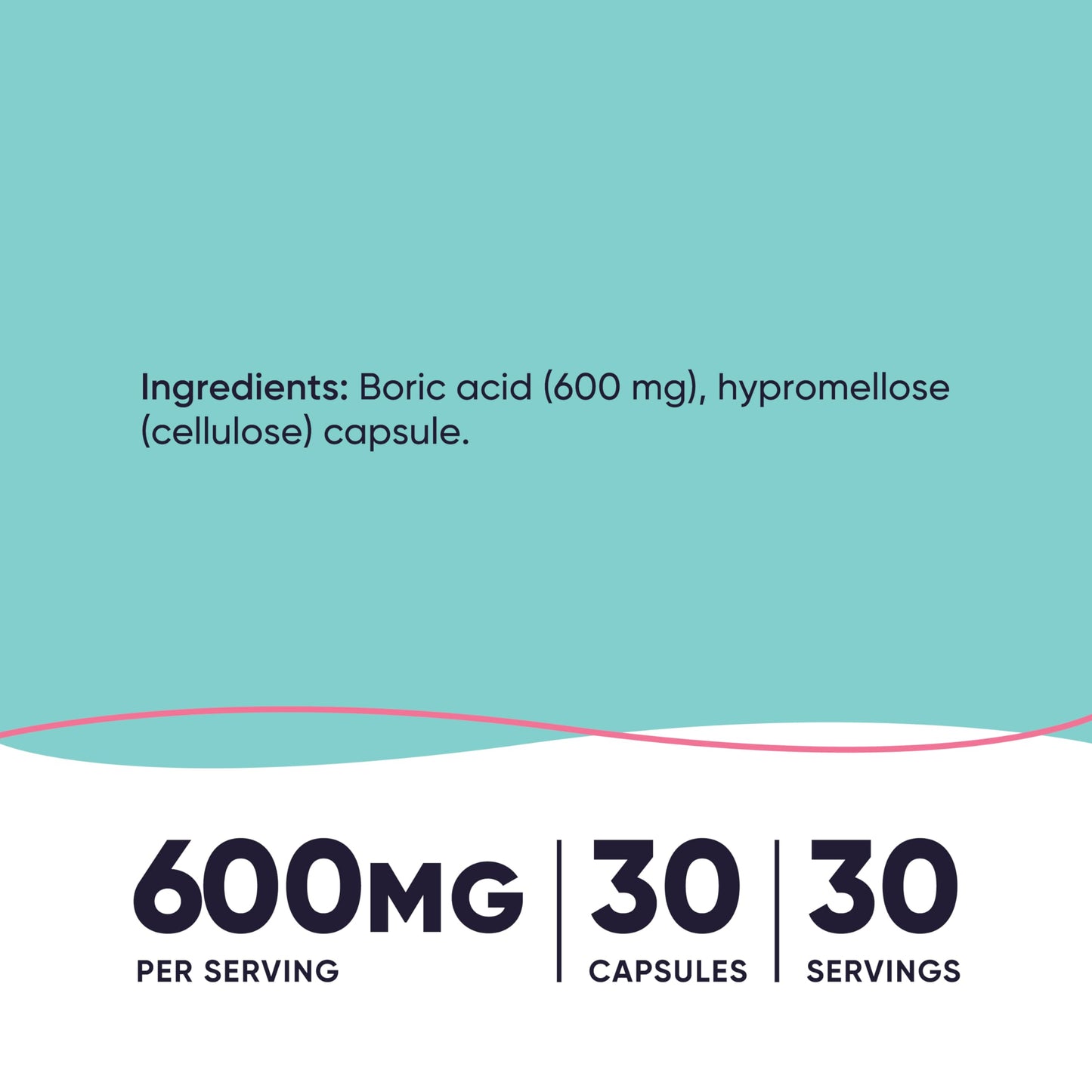 Nutricost Boric Acid 600mg, 30 Capsules - Vaginal Suppository - Non-GMO - for Women NutricostUS supplements