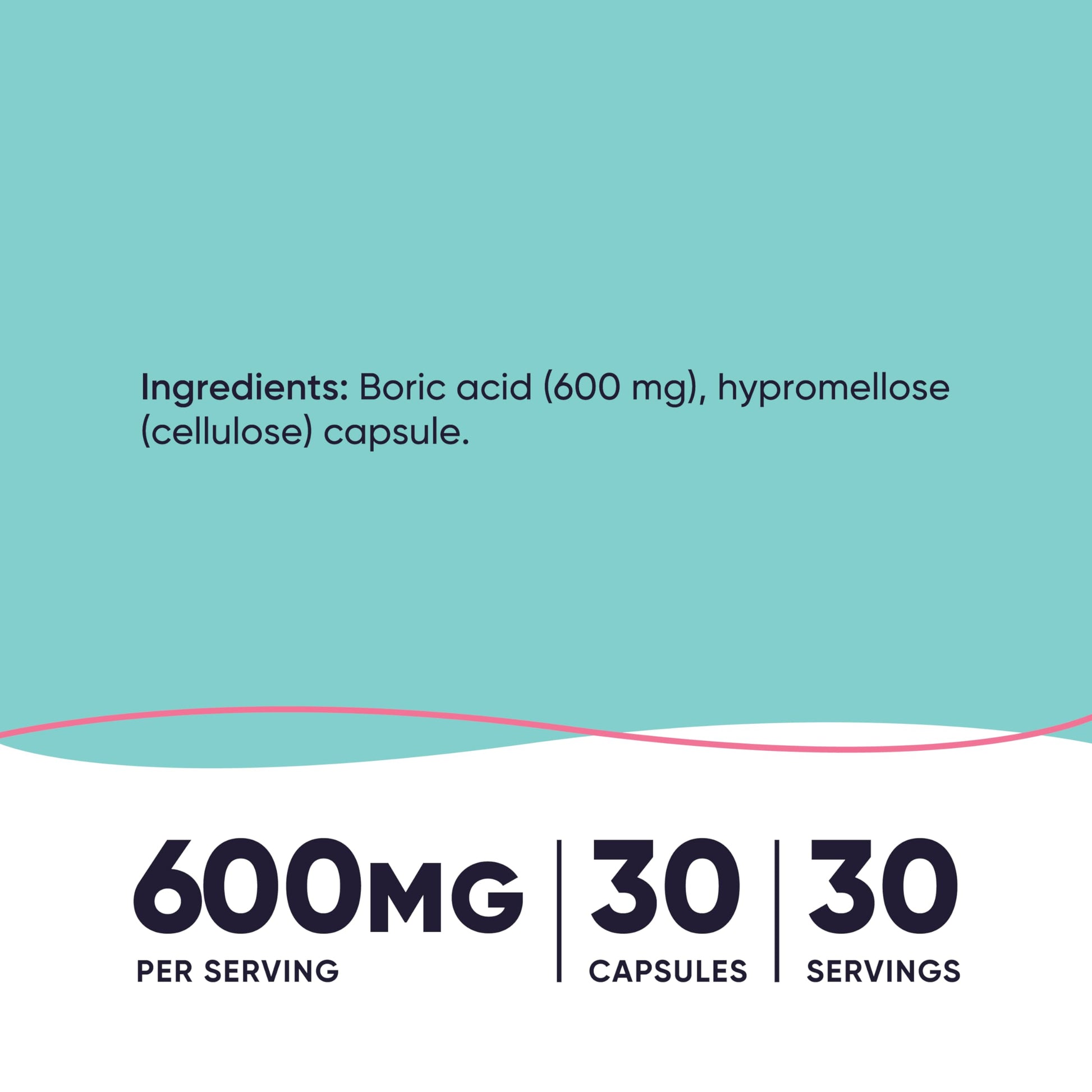 Nutricost Boric Acid 600mg, 30 Capsules - Vaginal Suppository - Non-GMO - for Women NutricostUS supplements