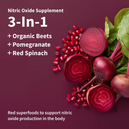 Snap Supplements USDA Organic Beet Root Powder, 3-in-1 Nitric Oxide Supplement Snap SupplementsUS supplements