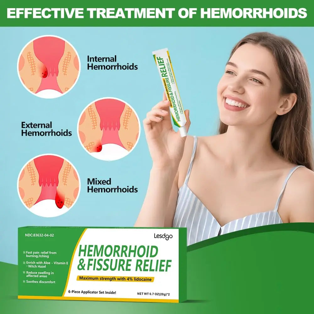 Lesdgo Hemorrhoidal Ointment(2 Pack),Hemorrhoid and Fissure Cream Witch Hazel Maximum Strength Pain Relief,for Itching and Swelling LesdgoAu supplements
