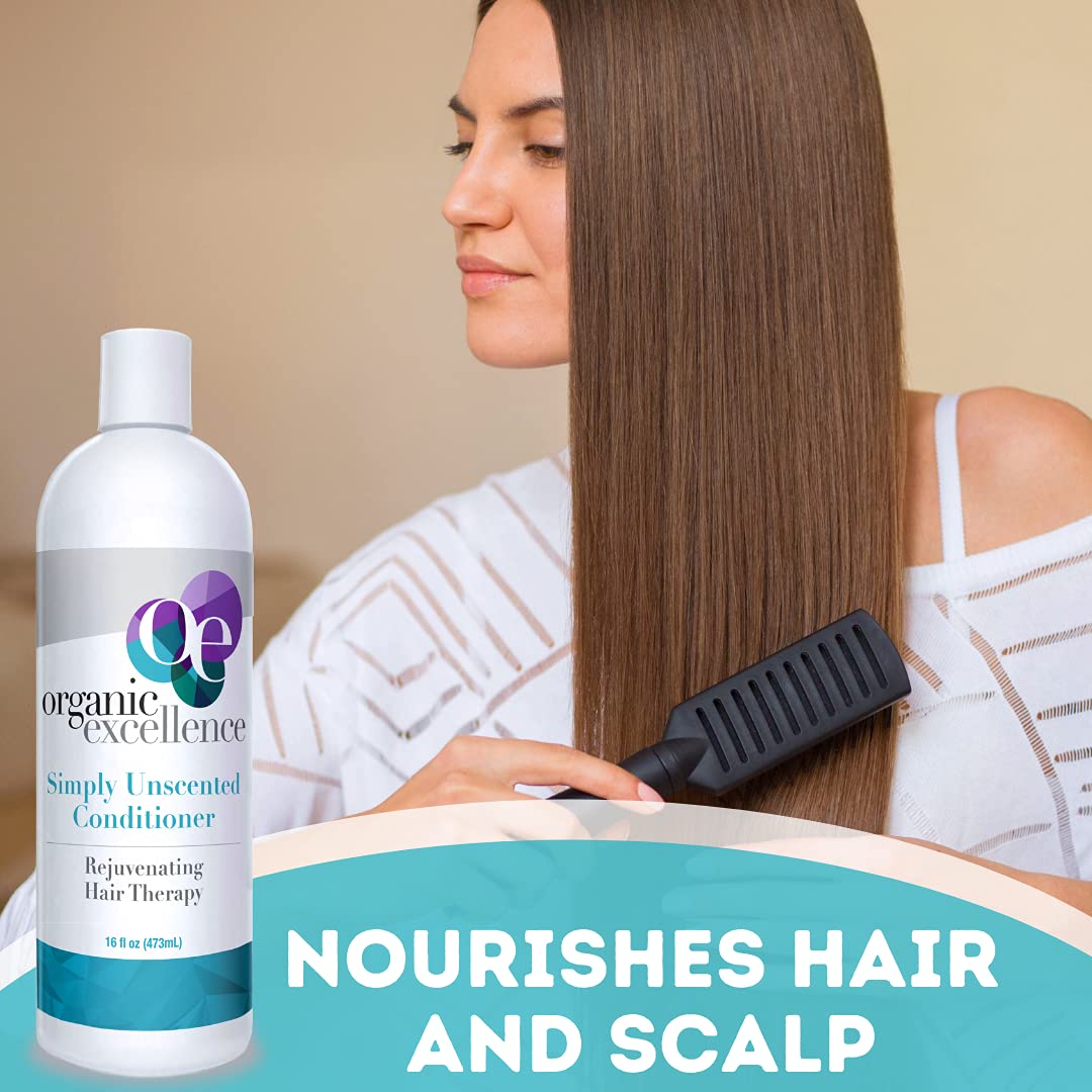Organic Excellence Sulfate Free Conditioner - Fragrance, Gluten, Paraben Free, Color Safe. Organic Herb Extracts and Oils, Natural Hair Care for the Whole Family, 16 fl ounces (473 ml) Organic ExcellenceAu supplements