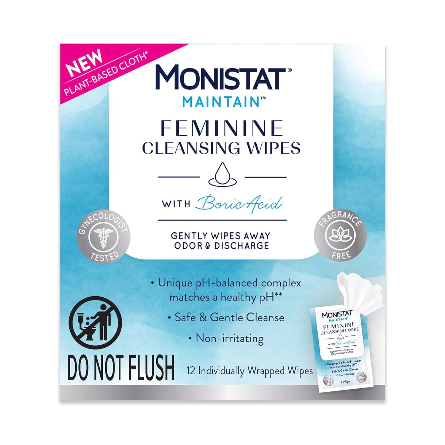 Monistat Boric Acid Feminine Cleanser, (2 Wash & 2 Cloth) Variety Pack MonistatUS supplements