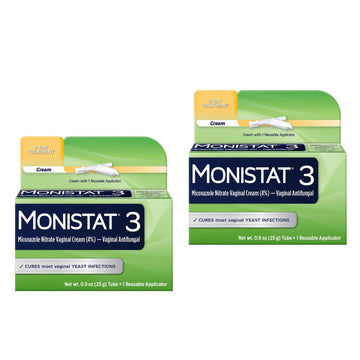 Monistat 3 Cream, 3-Day Treatment for Women: 1x Reusable Applicator & 1x 25g External Anti-Itch Cream Bundle (Pack of 2) MonistatAu supplements