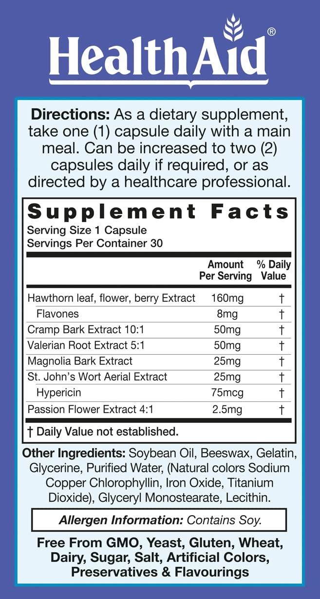 RelaxEase, Herbal Blend to Support Harmony and Tranquility, Once Daily, 30 ct, Helps Promote Health and Relaxation HealthAidAu supplements