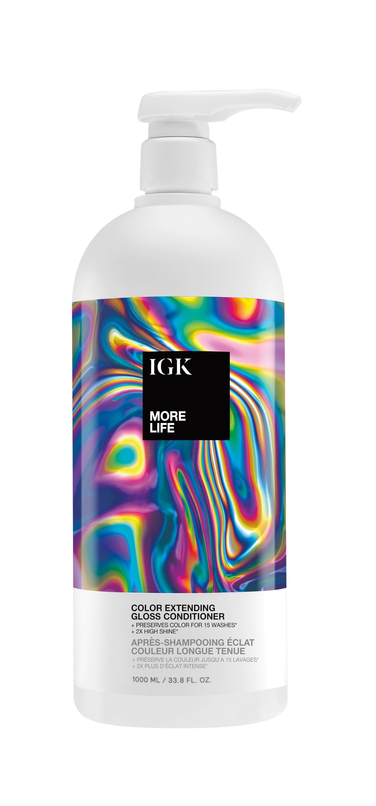 IGK MORE LIFE Color Extending Conditioner | Extends Color While Boosting Gloss and Softness | Helps Protect Color-Treated Hair from Fade | 33.8 Oz IGKAu supplements