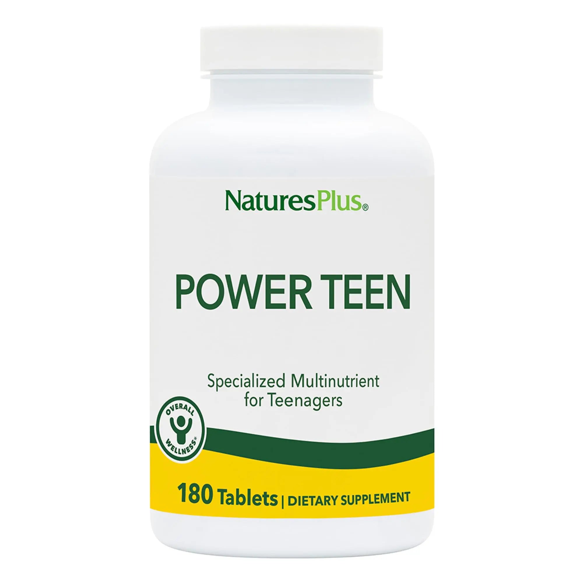 NaturesPlus Source of Life Power Teen - 180 Vegetarian Tablets - Teen Multivitamin with Minerals & Whole Foods for Mental Focus NaturesPlusAu supplements