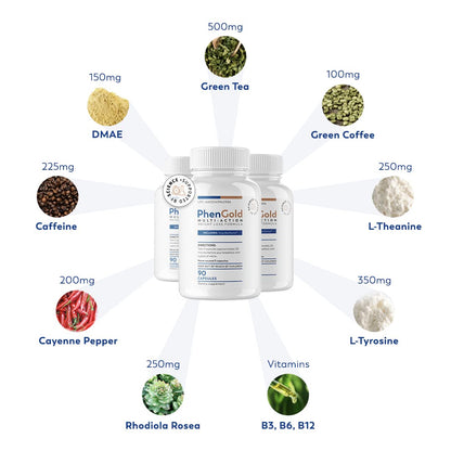 PhenGold Pills, Original Multi-Action Weight Management Formula with Green Tea PhenGoldUS supplements
