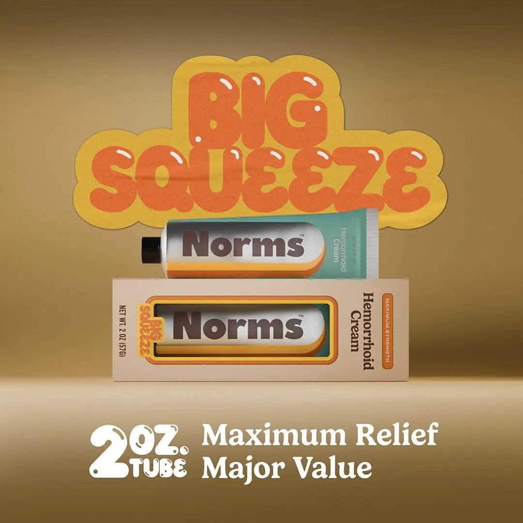 Norms Hemorrhoid Treatment Cream, Max Strength 5% Lidocaine, Rapid Relief for Hemorrhoidal Pain, Swelling, Itching, with Phenylephrine HCL, Aloe & Glycerin – Big Squeeze 2oz Tube NormsAu supplements