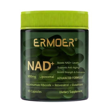 ERMOER NAD Liposomal Nicotinamide Riboside with Resveratrol & Quercetin 900mg, NAD Resveratrol Supplement for Anti Aging, Energy, Antioxidant, Focus (90 Count) ERMOERAu supplements