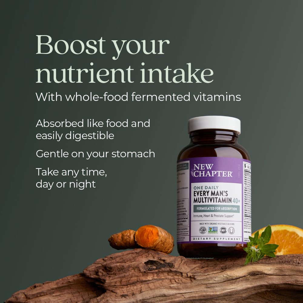 New Chapter Men’s Multivitamin 40+, Extra B6 & B12, D3, Vitamin C & Zinc, Immune, Heart, Cellular Energy, and Brain Health New ChapterAu supplements
